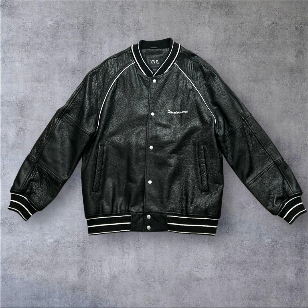 美品 ZARA バッファローレザー 本革 牛革 レザージャケット XLサイズ