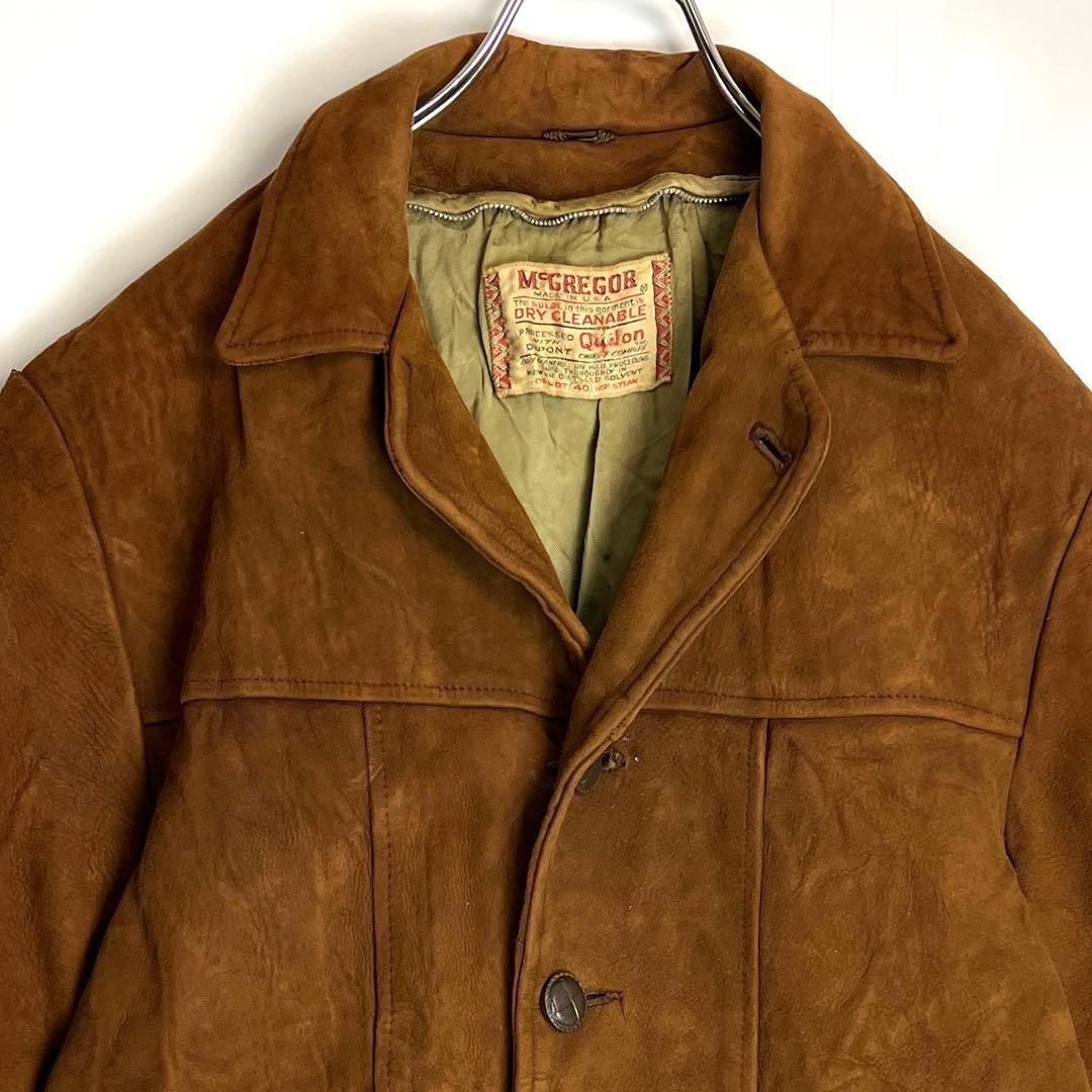 60sマクレガーMcGregorスエードレザージャケットカーコートスウェード