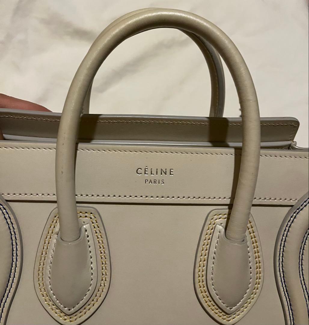 美品 セリーヌ ラゲージ ナノ マルチカラーステッチ ショルダー - メルカリ