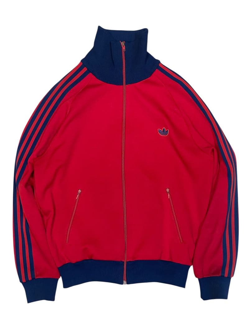 0*u様 adidas トラックジャケット デサント 80s ヴィンテージ y2 80s adidas トラックジャケット 4号 ジャージ adidas デサント製