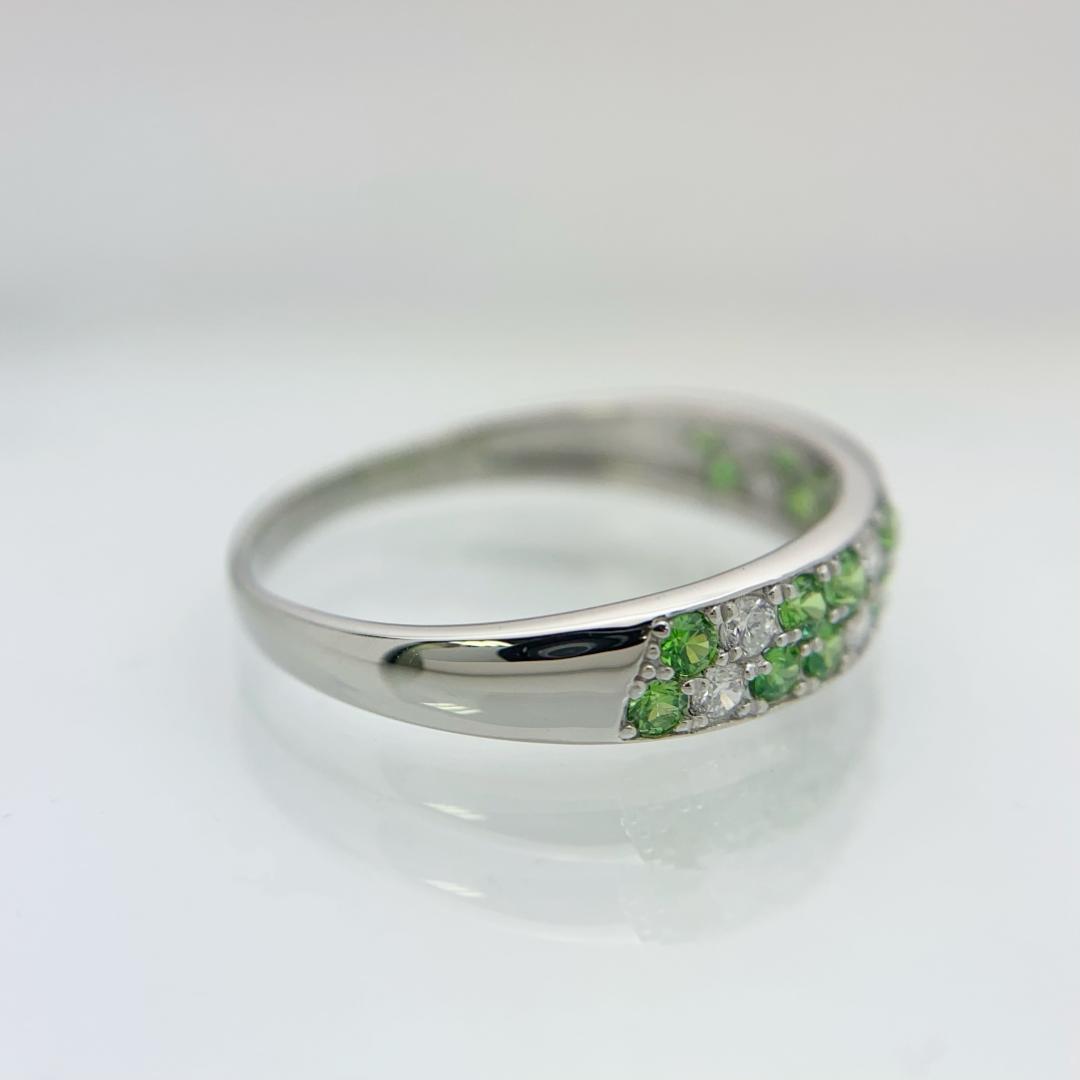 新品 デマントイドガーネット ダイヤモンド リング 0.35ct Pt