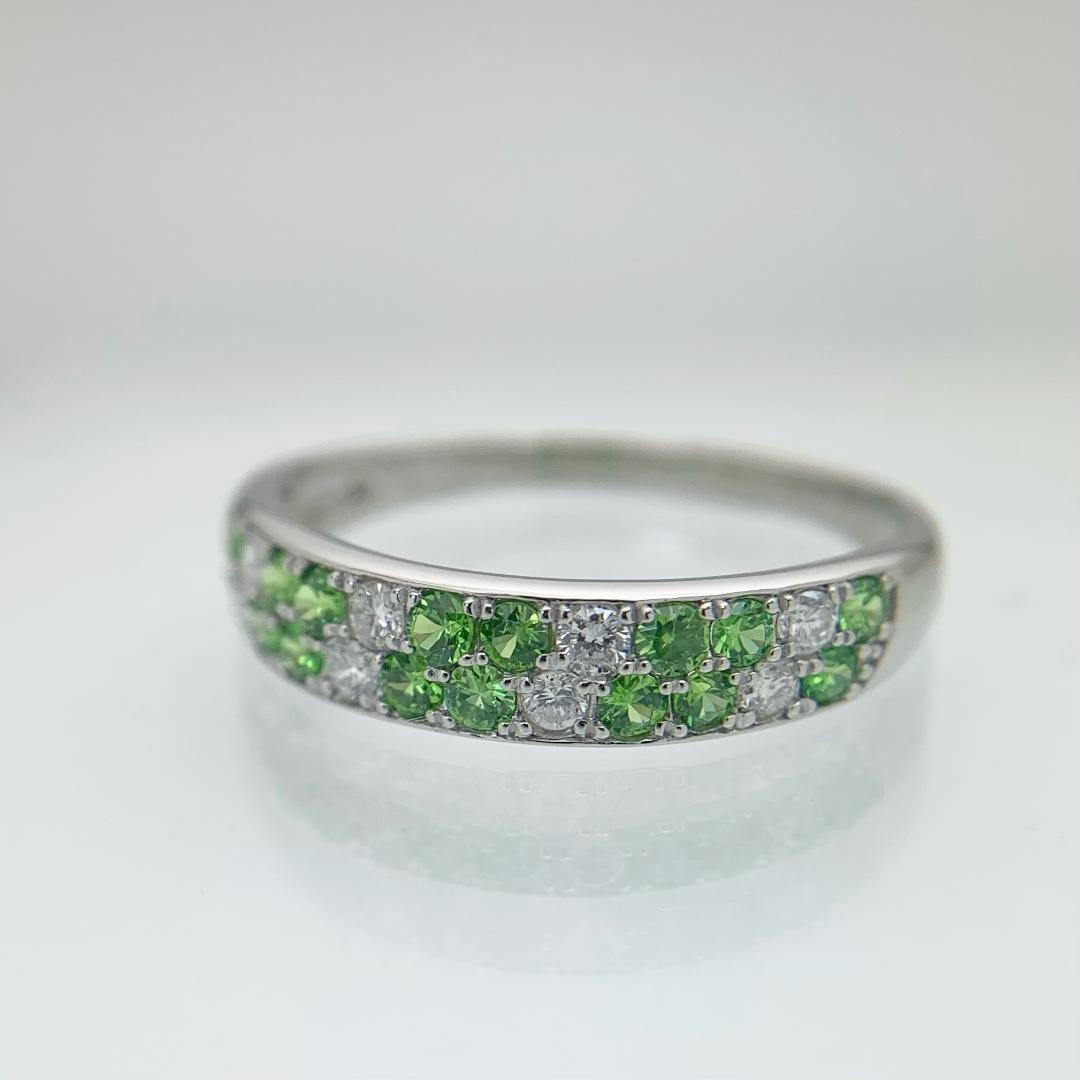 新品 デマントイドガーネット ダイヤモンド リング 0.35ct Pt