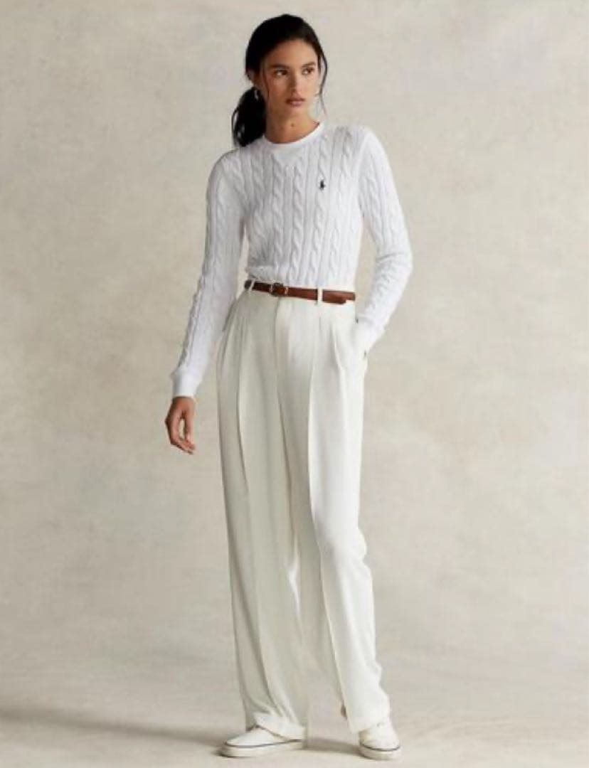 ポロラルフローレン❤️ケーブルニット コットン ネイビーポニー刺繍