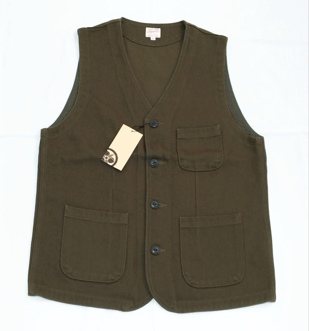 桃太郎ジーンズ ミリタリーウィップコードベスト 04-054 /L　 オリーブ Amazon | (桃太郎ジーンズ) ベスト 04-010 桃太郎JEANS 刺し子ベスト