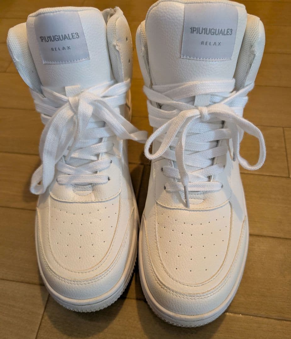 1PIU1UGUALE3 RELAXハイカットロゴスニーカー 白26.0cm
