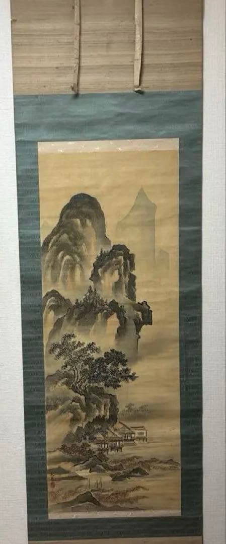 水墨画 山水画 手描き 巻物 谷文晁作