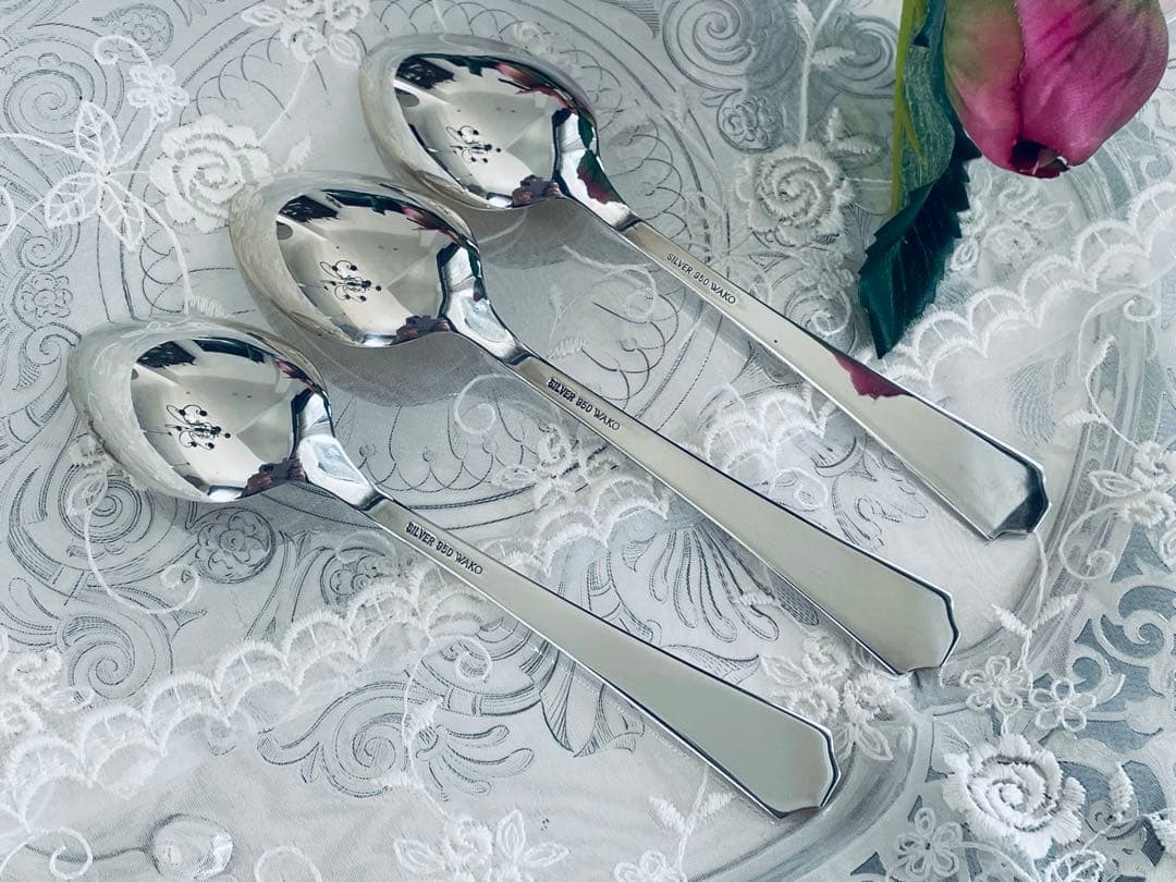 ブリタニアシルバー950/1000 銀座和光のティースプーン 3本 - メルカリ