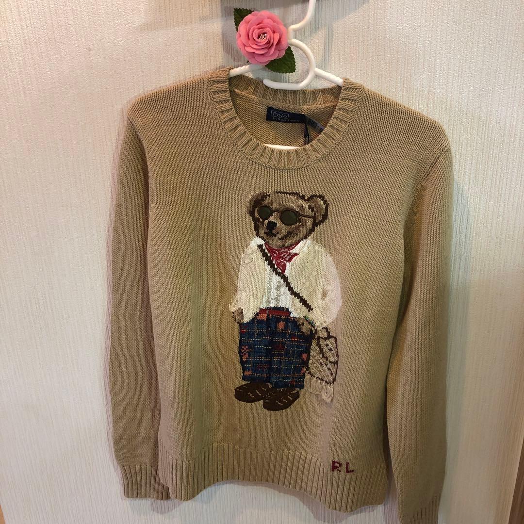 新作 ラルフローレン ポロベア ニットセーター ベージュ - メルカリ