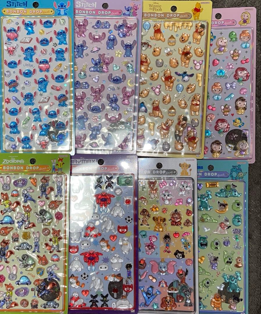 【正規品】ボンボンドロップシール ディズニー8点セット