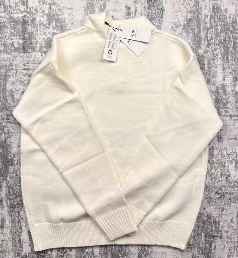 AMI PARIS ホワイト ニット セーター ポロニット L33 - メルカリ