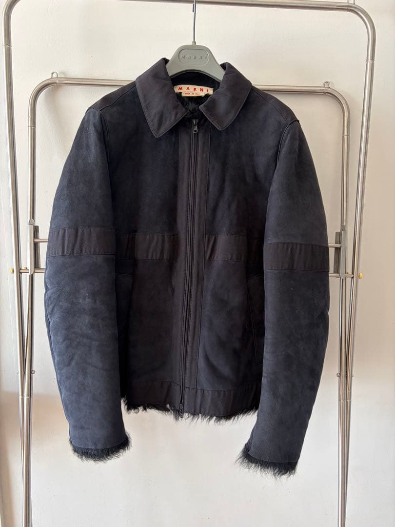 【購入希望値段交渉受付ます】MARNI ムートン シングルライダースジャケット