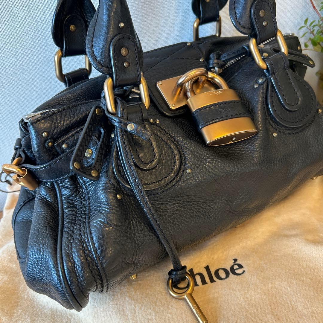 美品　Chloé パディントン　ブラックレザー ハンドバッグ