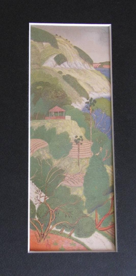 土田麦僊、【伊豆の海】、希少な大判額装用画集より、美品、日本人画家