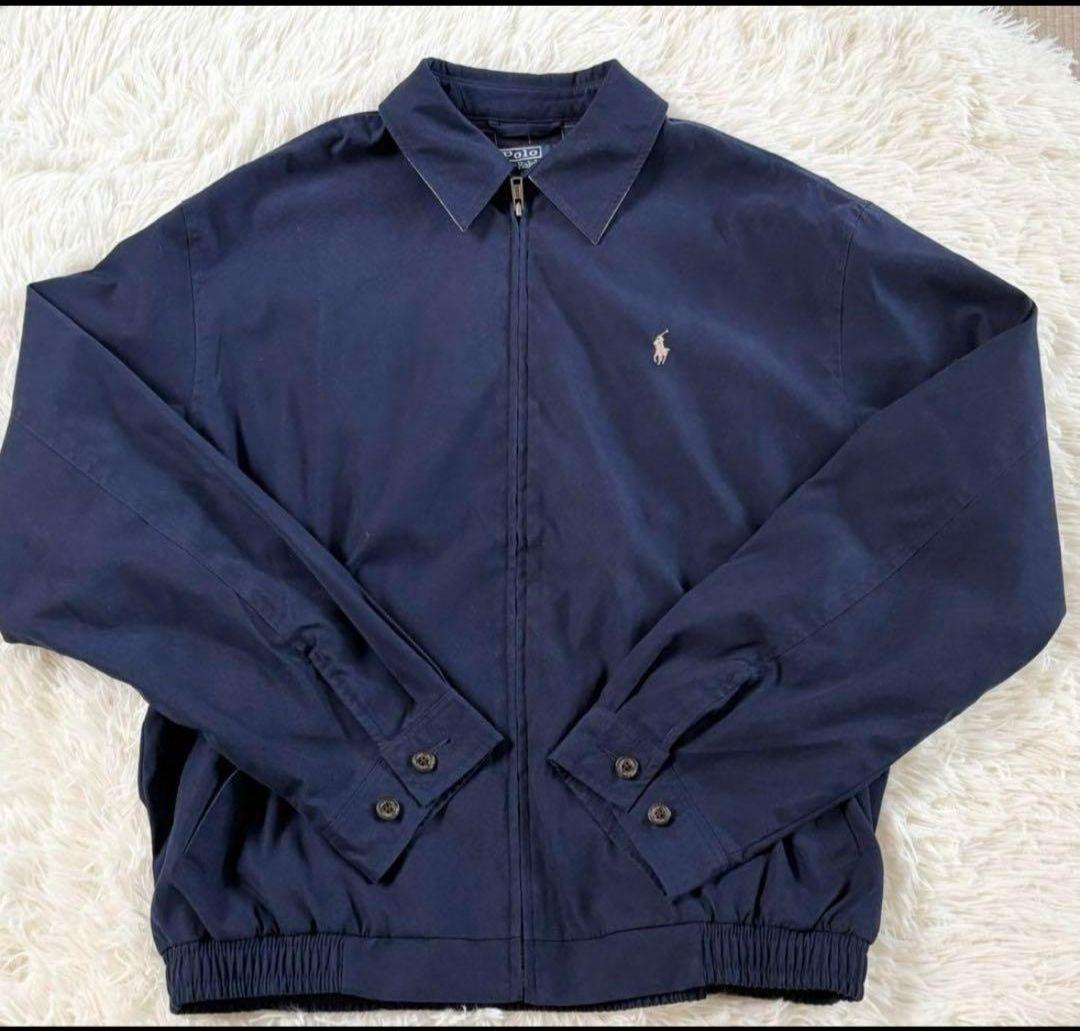 【美品】ポロバイラルフローレン スウィングトップ ネイビー チェック Mサイズ