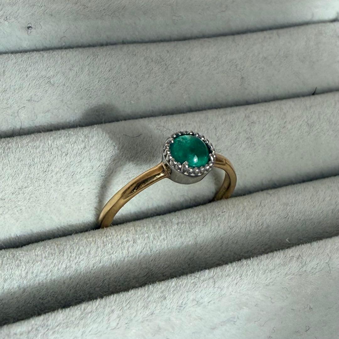 エメラルド カボション リング K18 プラチナ エメラルドハンター