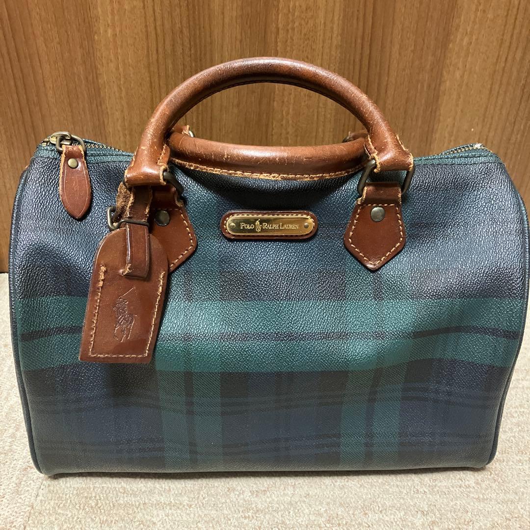 POLO　RALPHLAUREN　ミニボストンバッグ　チェック