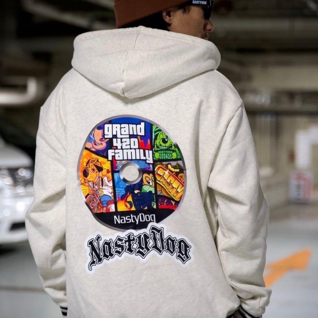 NastyDog グラフィックパーカー ホワイト 新品