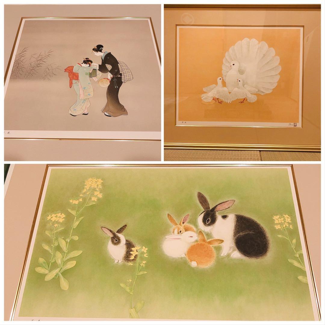 上村淳之・松園・松篁 石版画連作《母と子と》