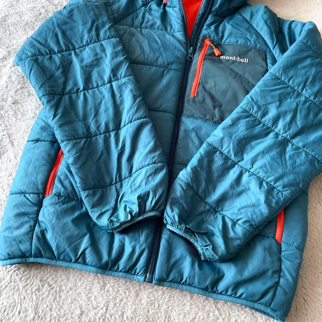 人気☆mont-Bell サーマランドパーカ リバーシブル 青 オレンジ160