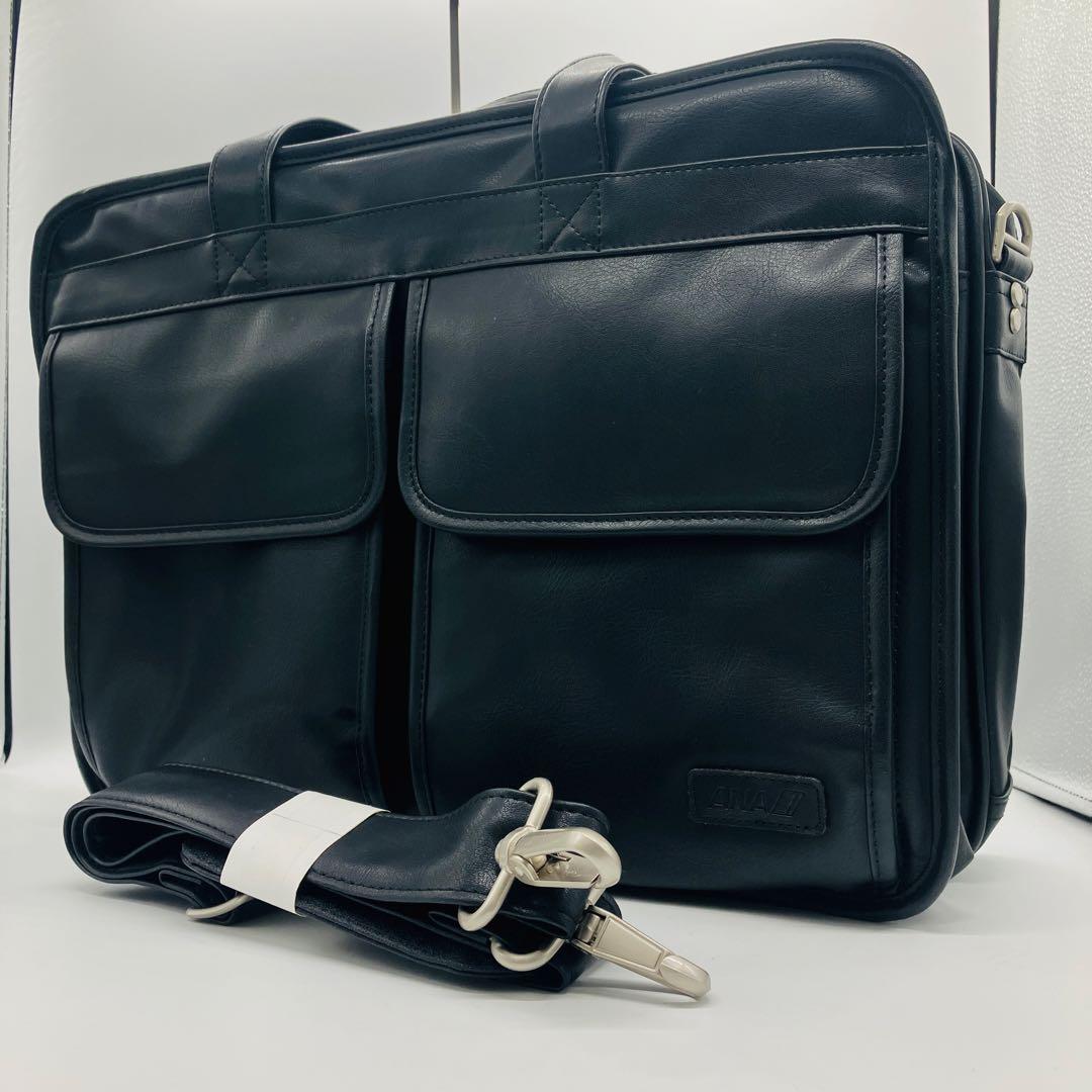 1498 極美品　ANA ビジネスバッグ　2way レザー　ブリーフケース　黒 ビジネスバッグ・ブリーフケース｜ANA Mall