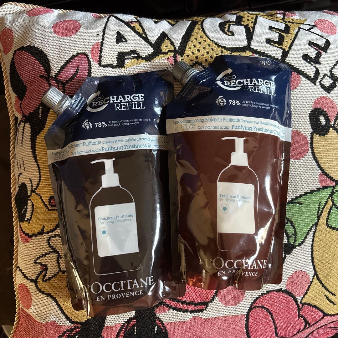 L'OCCITANE ピュアフレッシュシャンプー、コンディショナーセット