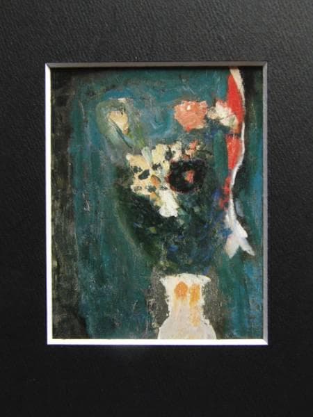 靉光、花、希少な額装用画集より、美品、新品額装付