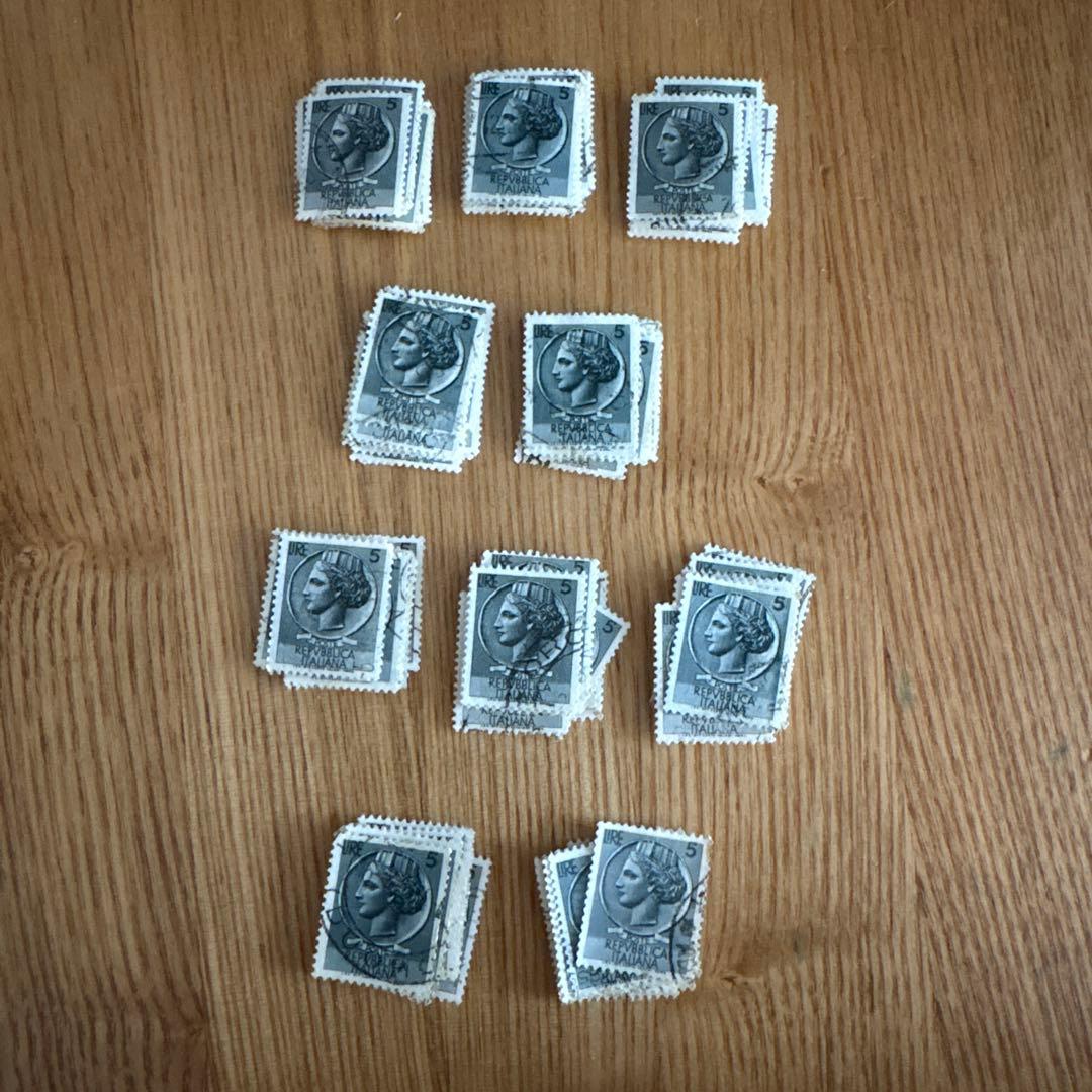 おしゃれな外国切手 イタリア 女神 グレー 100枚 海外切手 紙もの 古