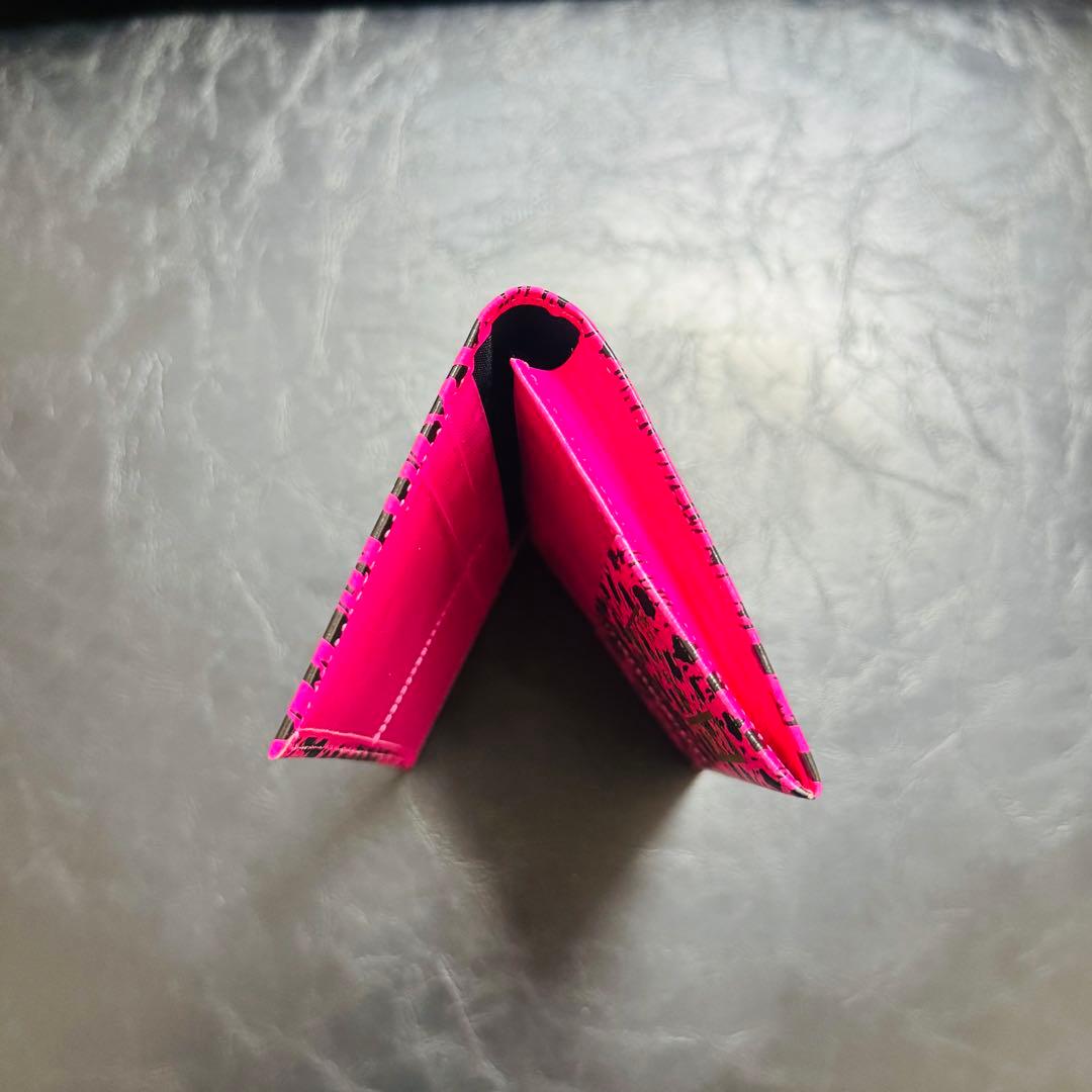 クリームソーダ角ドクロ長財布ヒョウ柄ネオンピンクPINKピンクドラゴン