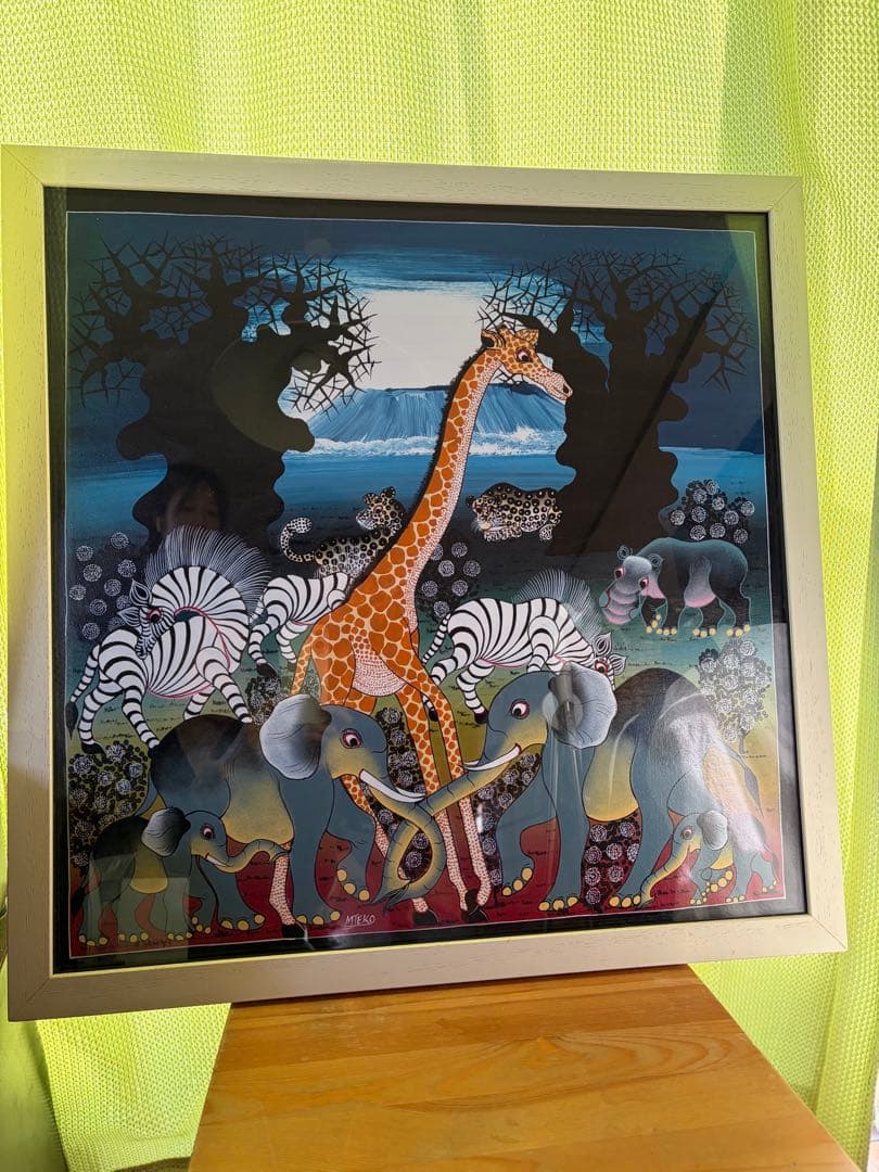 【値下可】 ティンガティンガアート ムテコ 動物のファミリー 絵画