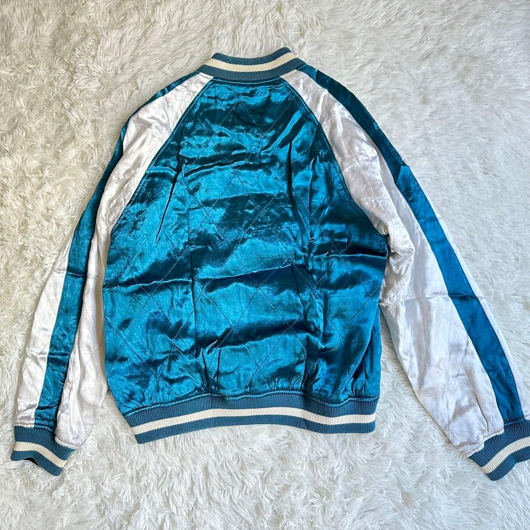 Schott×FTCリバーシブルスカジャン 青/白 鷲刺繍