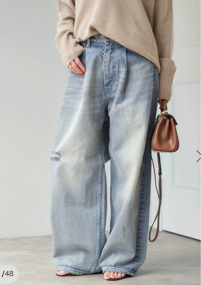 新品Spick and Span5 1/2 TUCKBARREL DENIM28