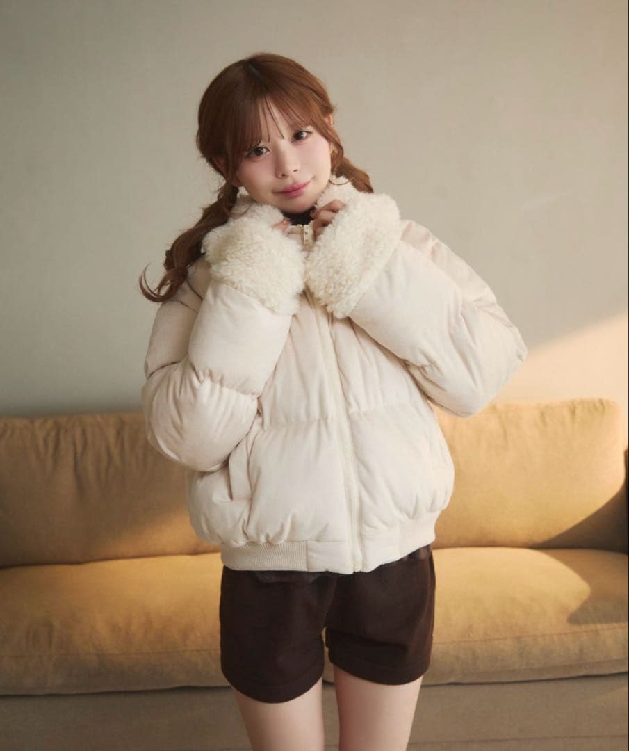 最安値】TITTY&CO. キルティングボアダウン アイボリー - メルカリ