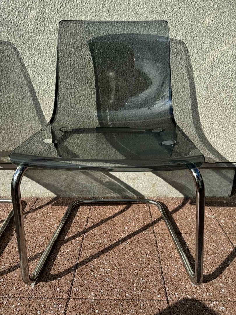 IKEA TOBIAS トービアス チェア スモークグレー 透明 クリアモダン