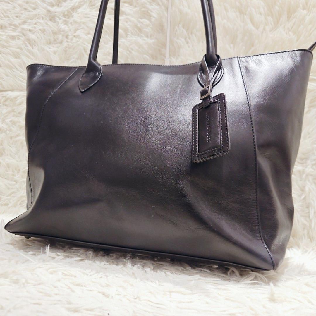 美品 マザーハウス トートバッグ アンティーク キャリア A4 肩掛け　黒　A4