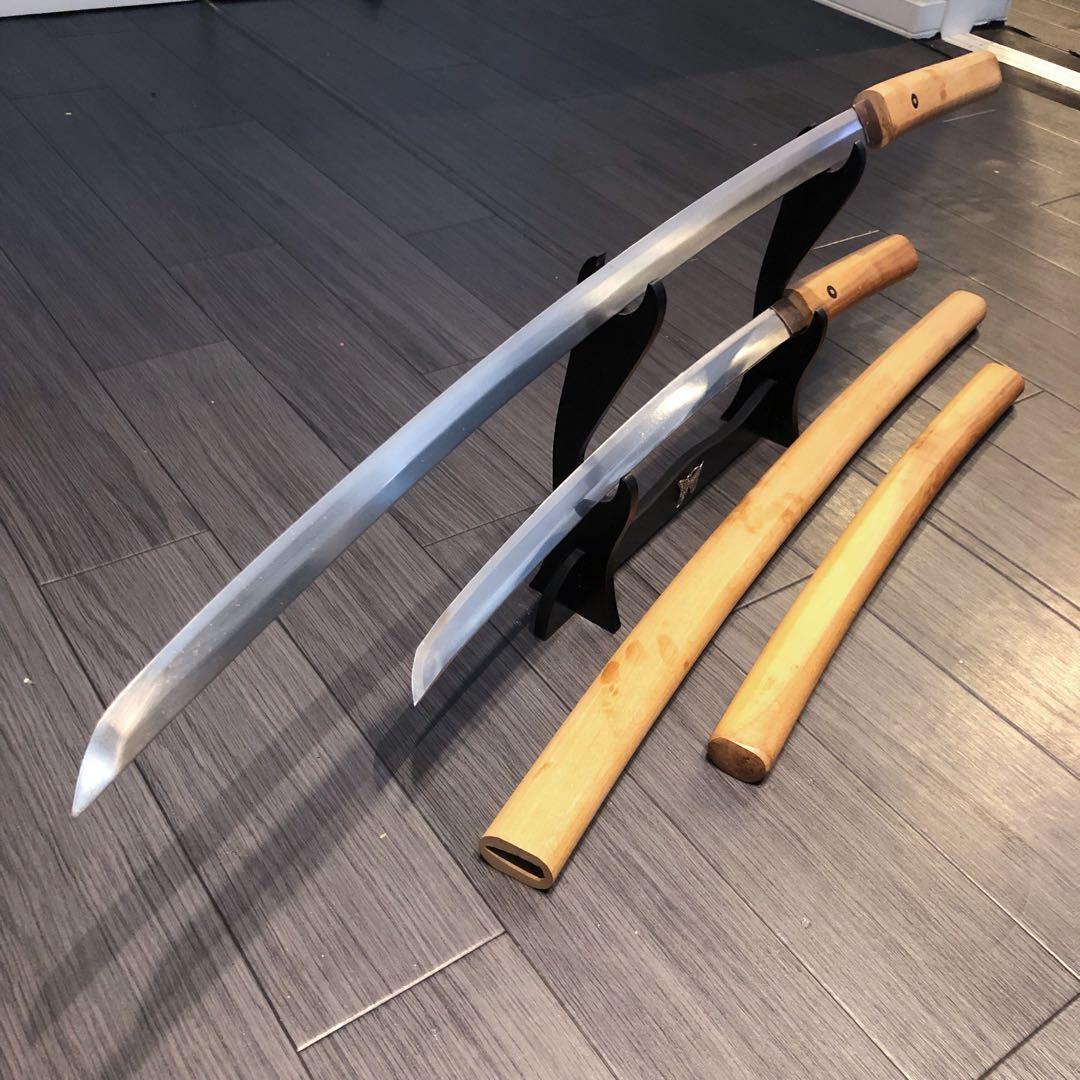 高級模造刀 白鞘 合金製 大小セット 居合刀 刃文 拵え - メルカリ