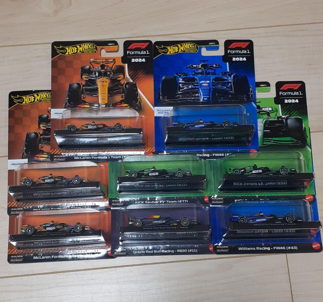 ホットウィール フォーミュラ1 2024 ミニカー 8台セット。