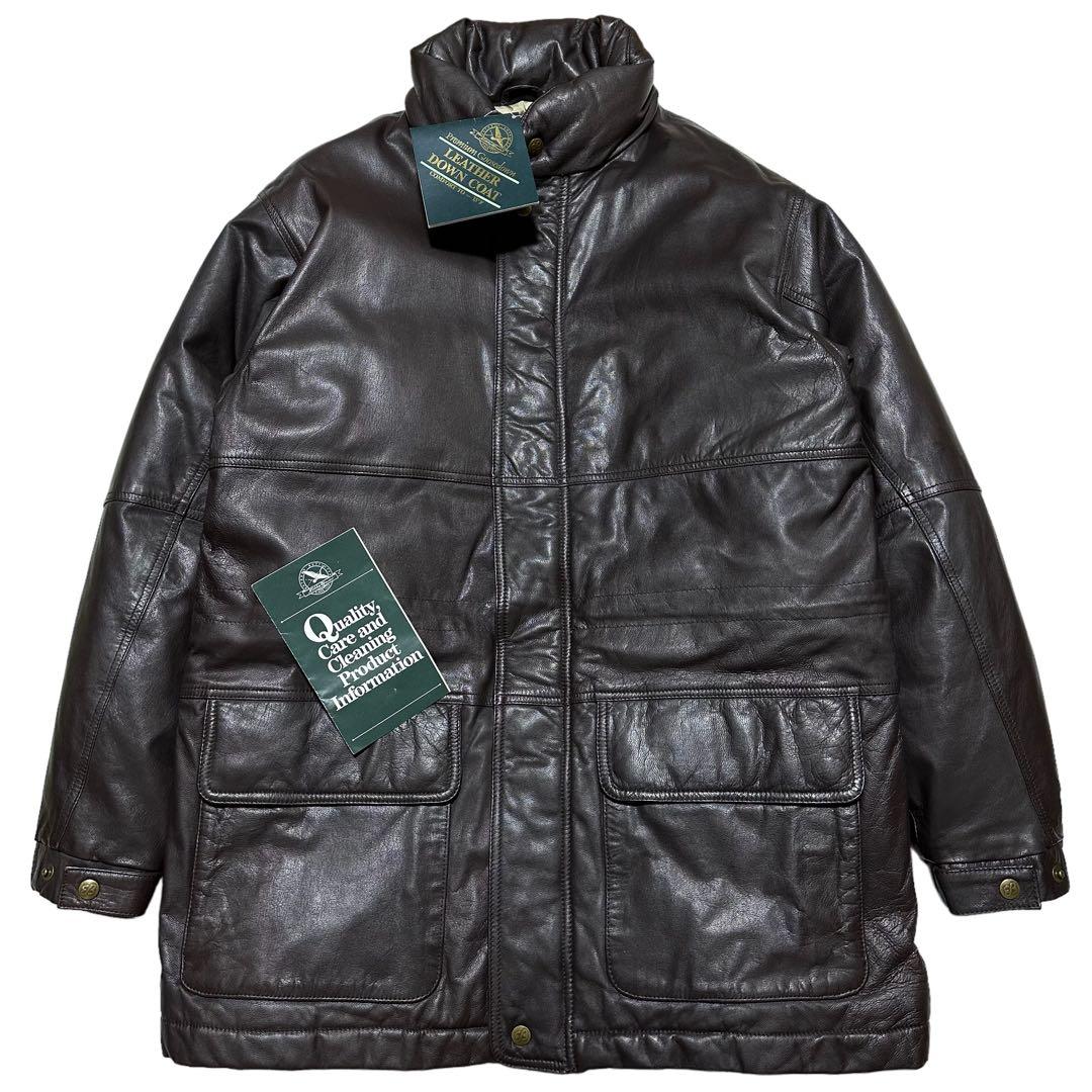デッドストック【80s】エディーバウアー レザー グースダウンコート