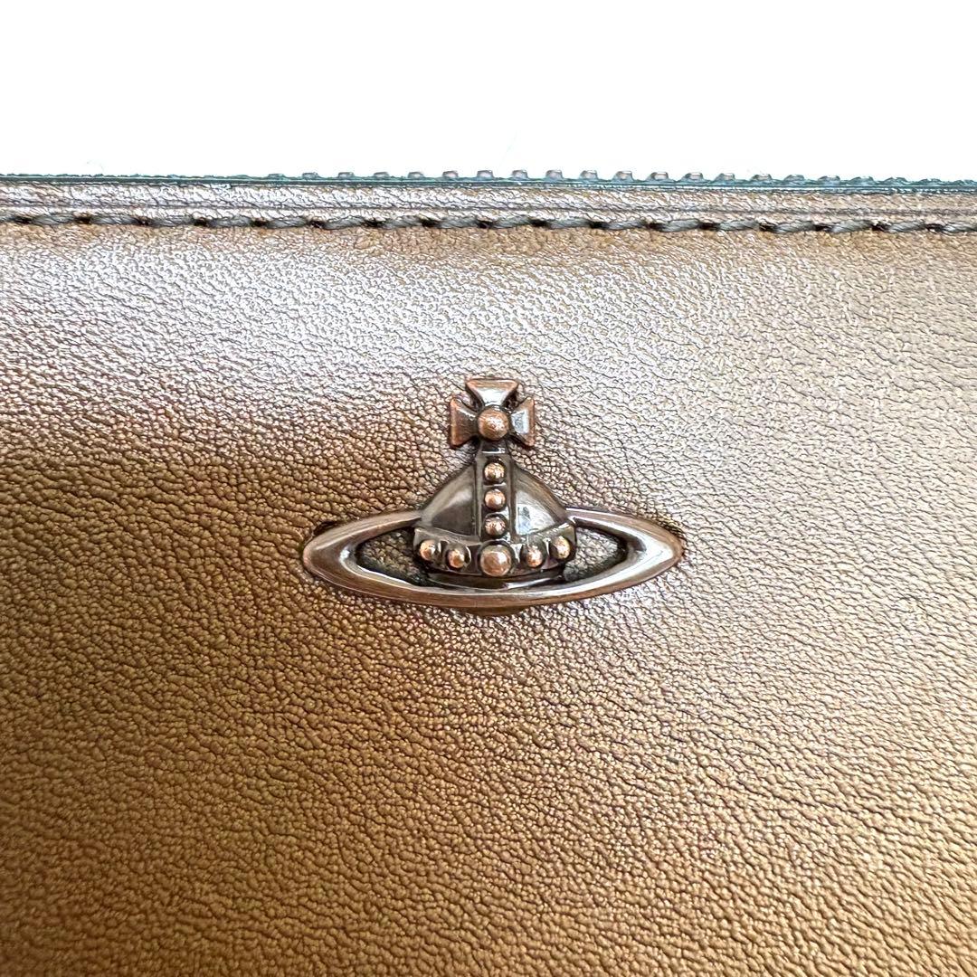 新品 ヴィヴィアン コッパー ラウンドファスナー長財布 グリーン 展示