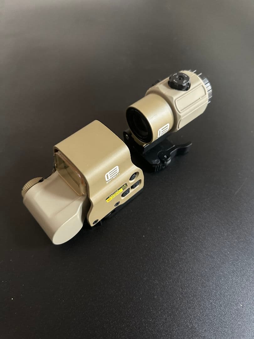 [連休セール]EOTech ホロサイトとマグニフファイア タンカラー EOtech G33マグニファイア レプリカ 3倍ブースター リアルTANカラー