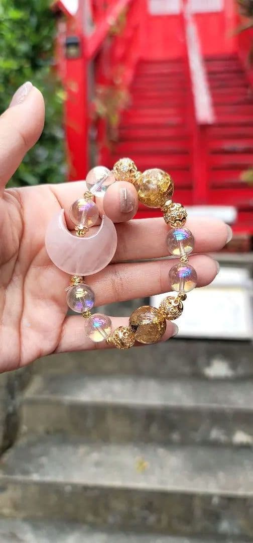 光の導きと黄金のしずくオルゴブレスレット ☆レディース☆ブレスレット【アクアオーラ】｜白崎八幡宮