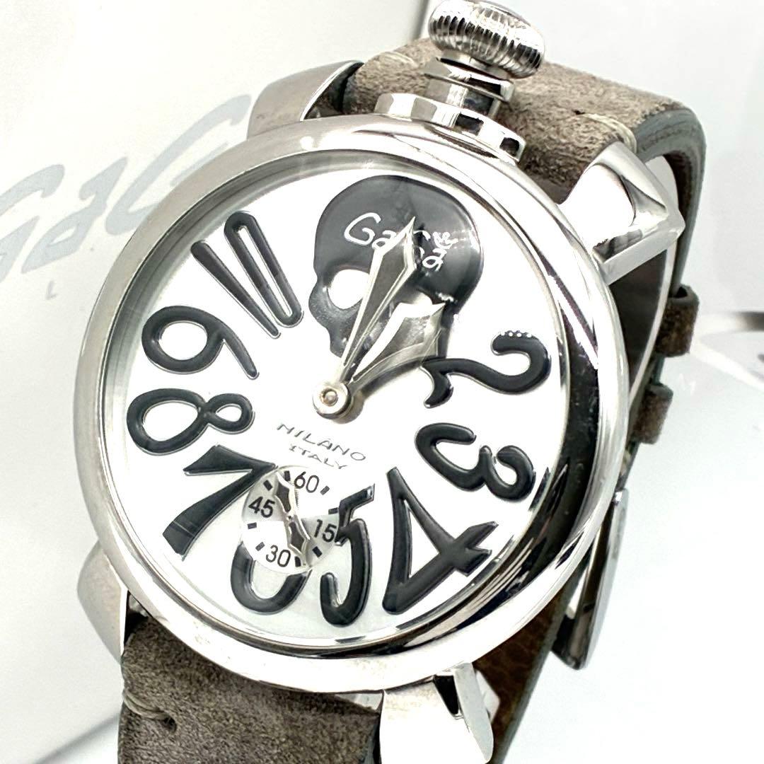 未使用級 ガガミラノ マヌアーレ48 アートコレクション 腕時計 スカル 箱付き マヌアーレ 【OUTLET】 ガガミラノ GaGaMILANO メンズ 時計 MANUALE