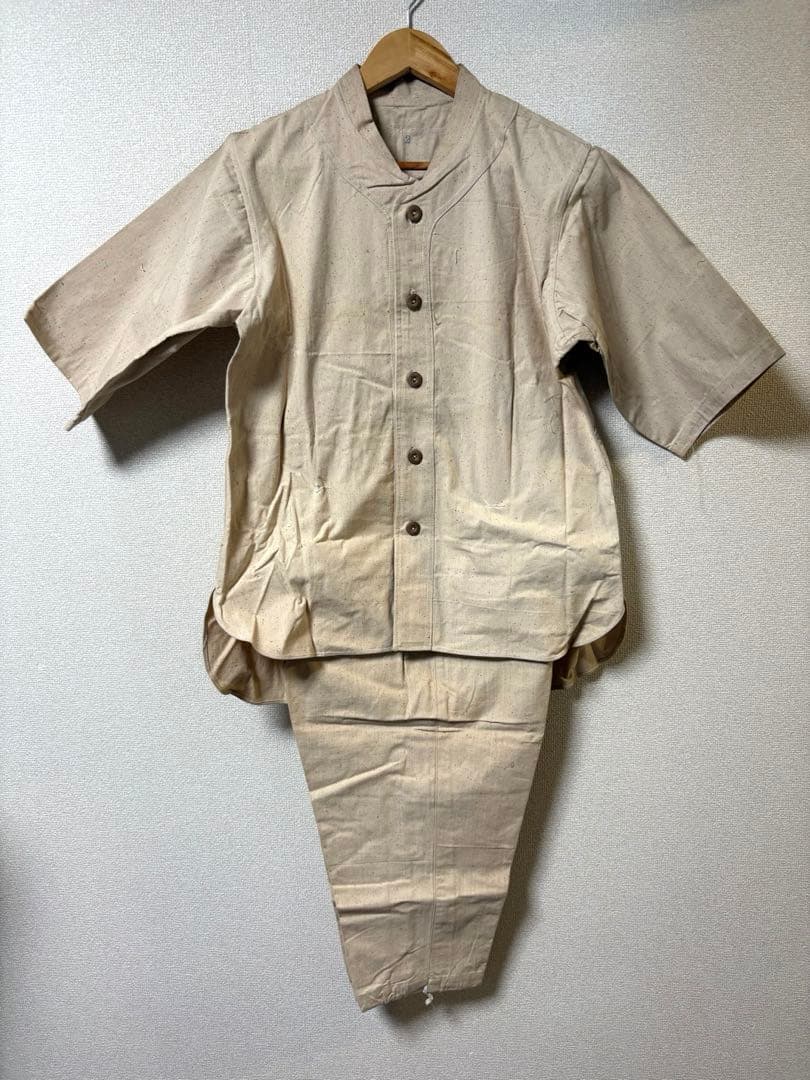 【金庫保管品】戦前戦中　野球ユニフォーム上下未使用品　JAPANVINTAGE