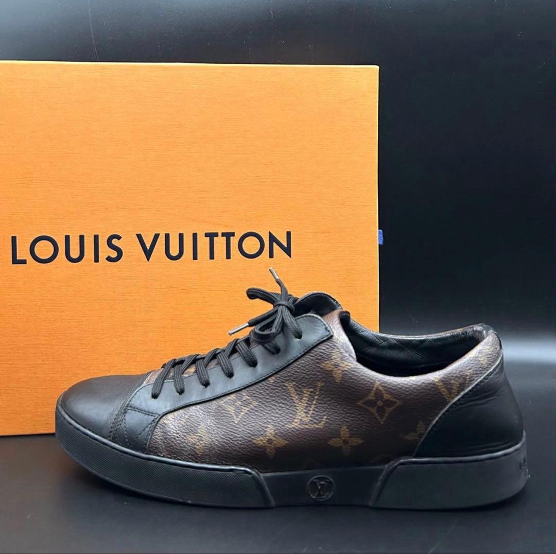 ルイヴィトン マッチアップライン スニーカー メンズ モノグラム レザー 茶色