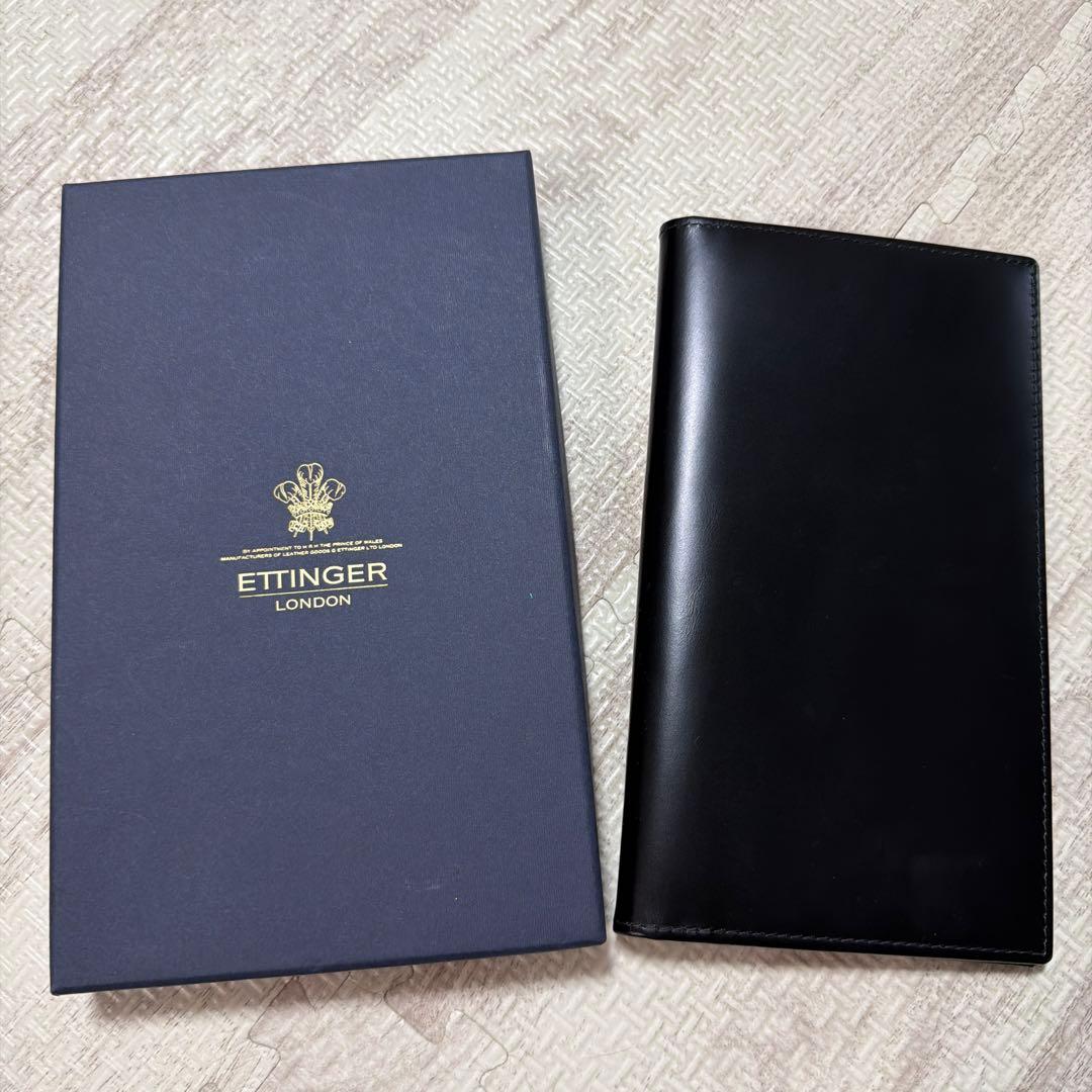 ETTINGER ブラックレザー 長財布
