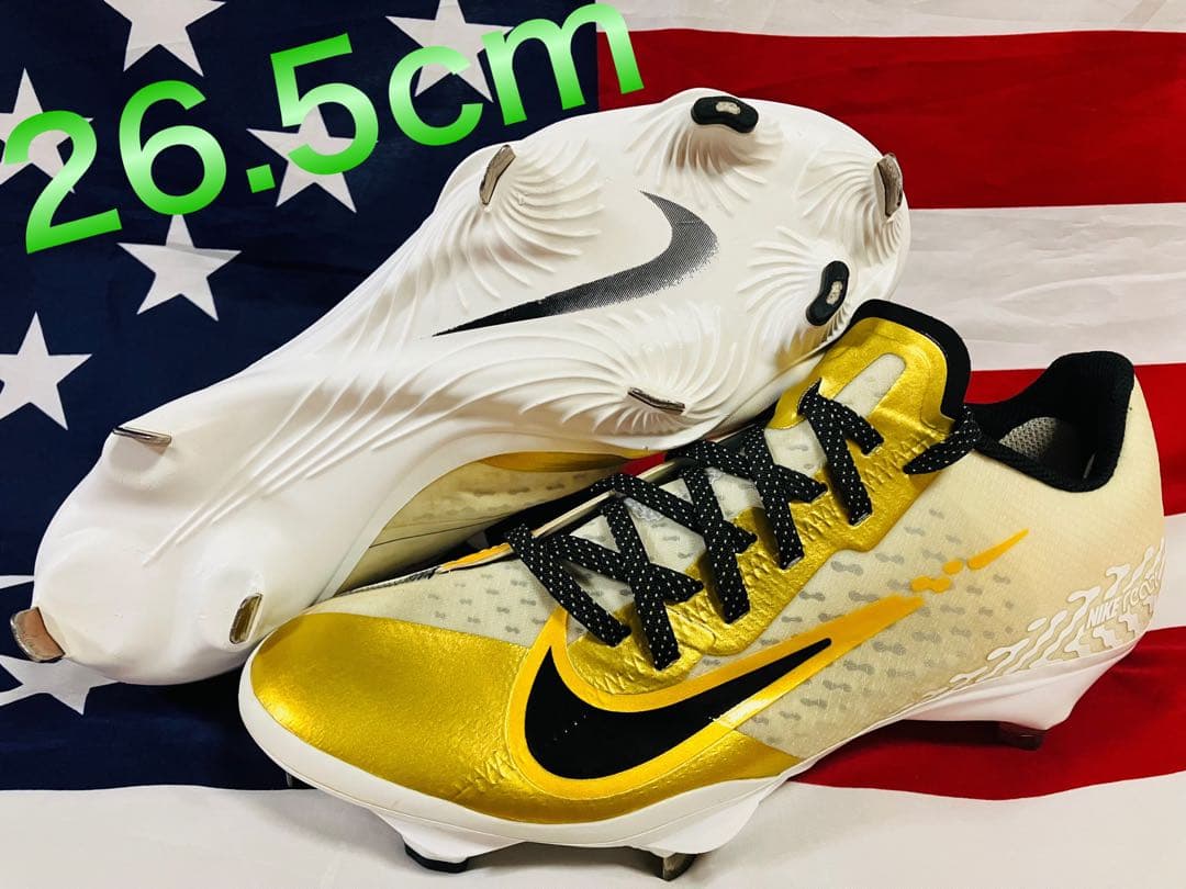 【日本未発売】NIKE ナイキ　野球 スパイク ホワイト　ゴールド 26.5cm