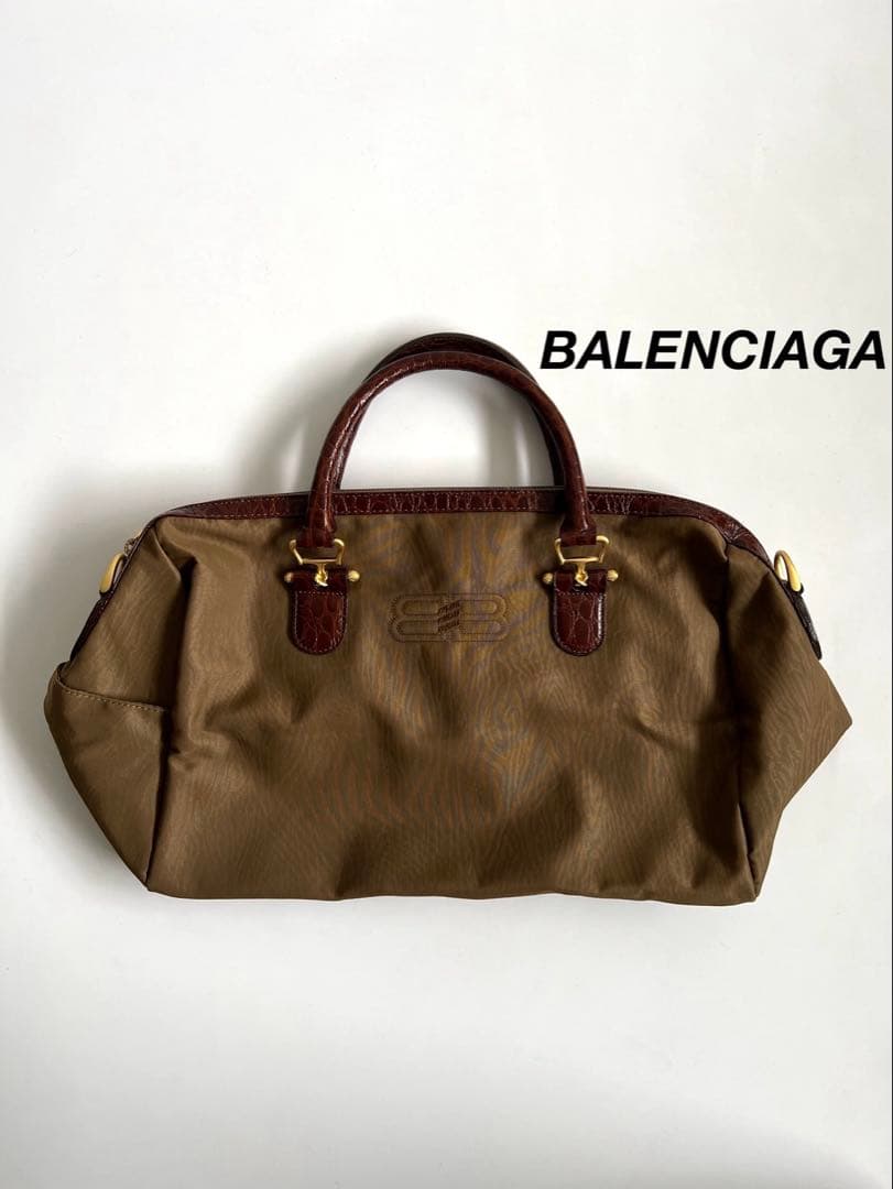 バッグ BALENCIAGA BB CROCO MINI BOSTON BAG