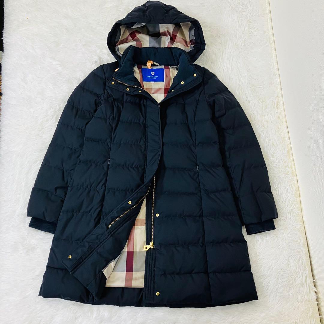 定価7.5万✨ブルーレーベルクレストブリッジ ダウンコート　ロング　2way ブルーレーベル クレストブリッジ チェック柄 ロングダウンコート
