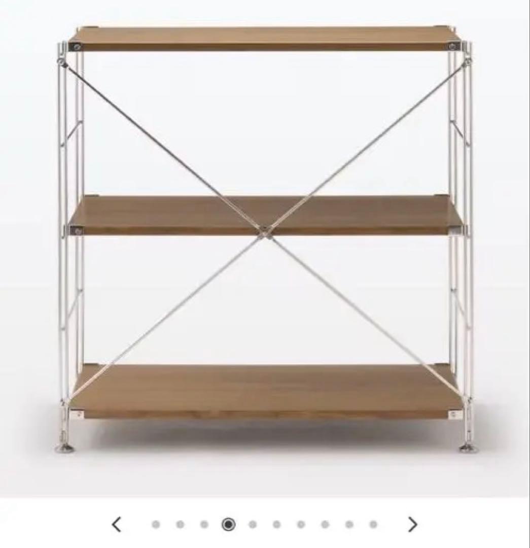 無印 ステンレスユニットシェルフ ウォールナット 小 ワイド