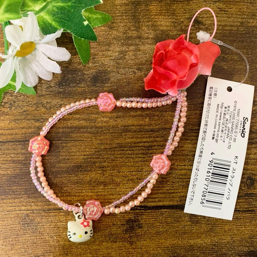 希少　ハローキティ　スズマスコット　ローズ　バラ　2000年製　タグ付き　レア