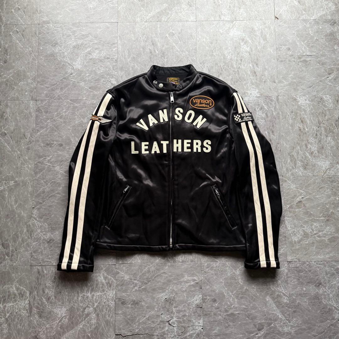 VANSON バンソン　ボンディングライダースジャケット　40周年記念モデル　黒
